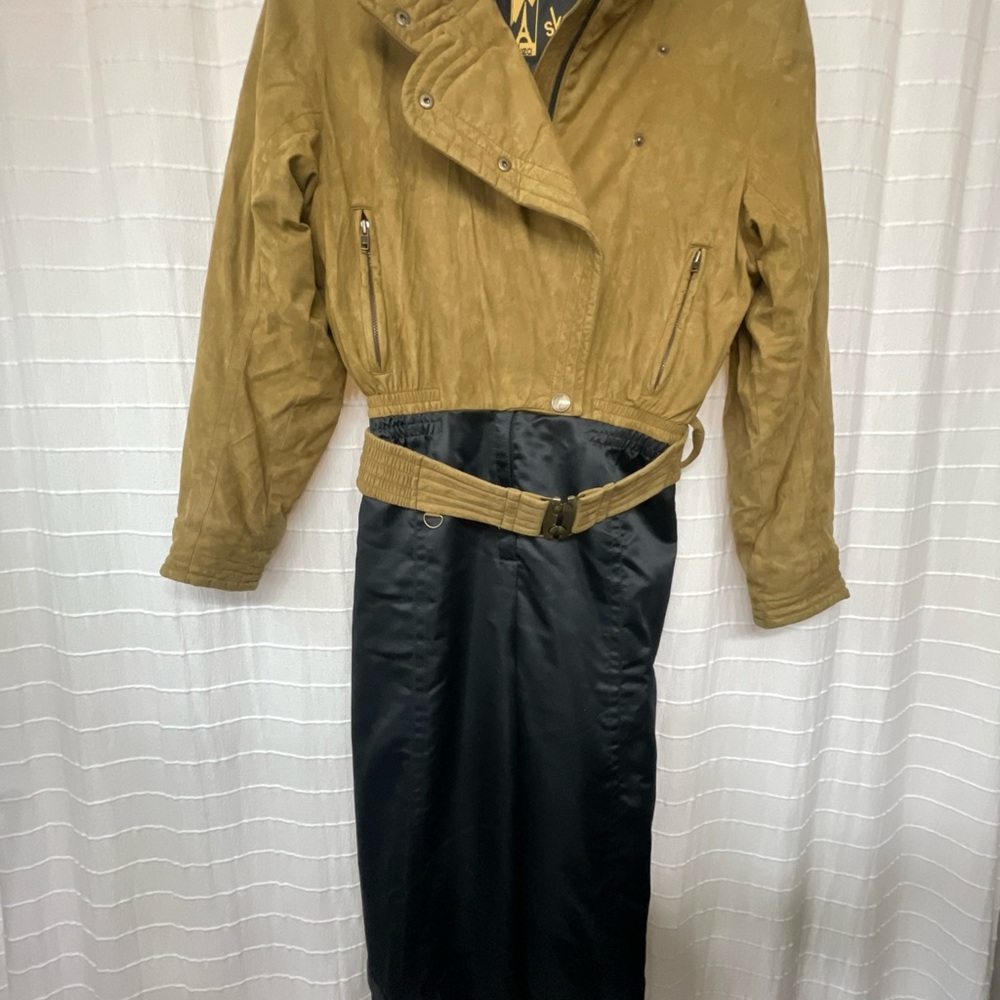 Vintage Skea Tan Belted Ski Suit, size 12